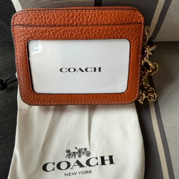 Coach Tan Leather Card Wallet - Picture 3 of 7